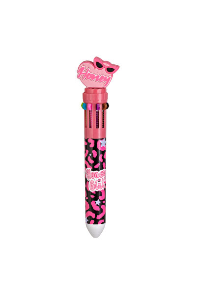 Zumzeria Pink Pen "Honey Girl" with 10 Colored Ink Refills 4 Designs