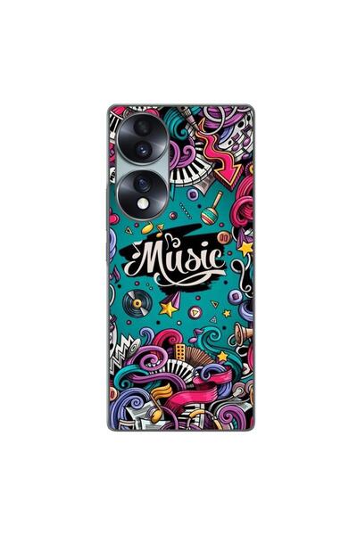 OEM Husa compatibila cu Honor 70 Silicon Gel Tpu Model Pop Art Music