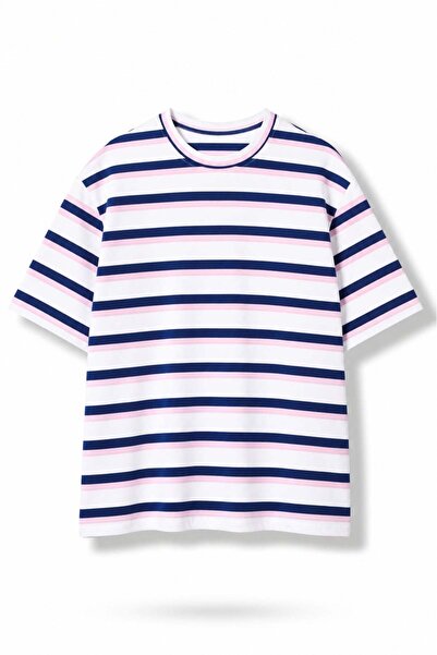 5in1Canpolat Pink Striped T-Shirt 26306