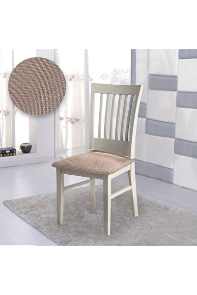 OEM Elastic Decorative Chair Seat Cover Beige Mini - 2pcs