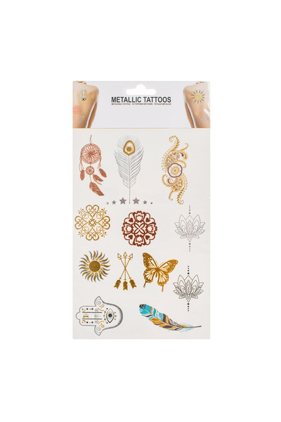 Zumzeria Boho Metallic Models Temporary Tattoos - 12pcs
