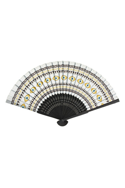 OEM Evantai din bambus negru cu model ochiuri 21cm