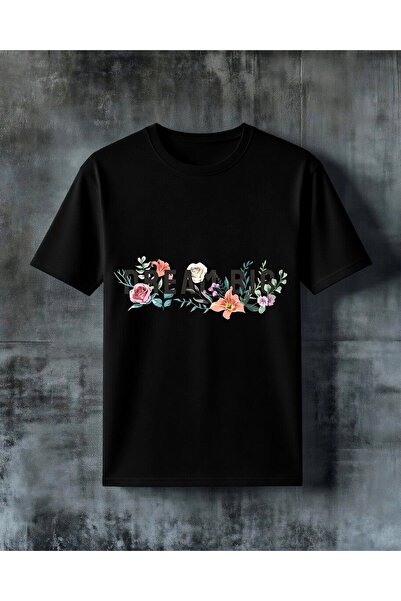 COMVİCHO Dream Big Cicek Motif Printed Oversized T-Shirt