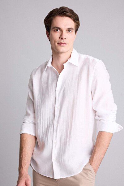 DeFacto Regular Fit Modal Long Sleeve Shirt H3106Ax26Sp