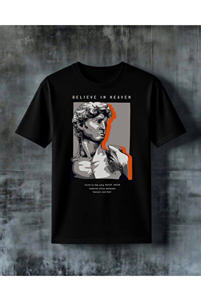 COMVİCHO Sculpture Art Printed Oversize T-Shirt