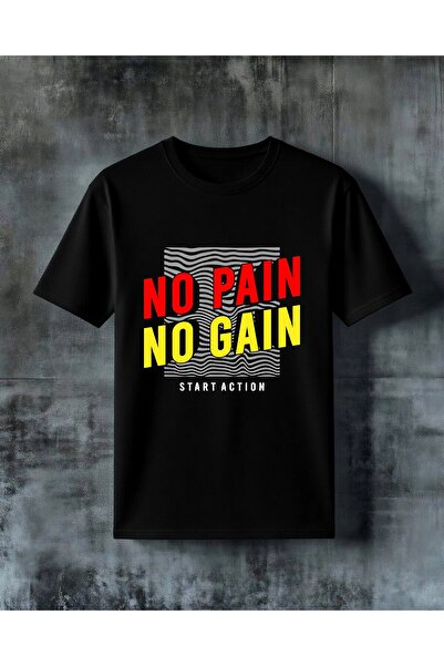 COMVİCHO No Pain No Gain Printed Oversize T-Shirt