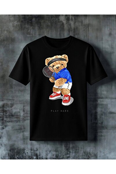 COMVİCHO Play Hard Tenis Ayi Printed Oversize T-Shirt