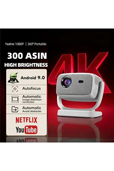 COOLHAWK جهاز عرض 4K للسينما المنزلية - دقة أصلية 1080P مع سطوع عالي 300 ANSI...