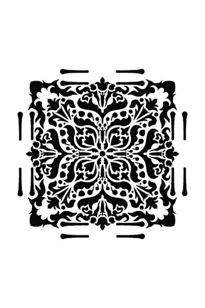 Eni Design 3D construction stencil, Poppy Flower Tile, 60x60 cm, reusable, pl...