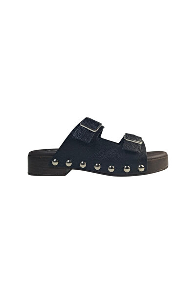 Fresia 591-01 Γυναικείο Δερμάτινο Mule σε Μαύρο Χρώμα