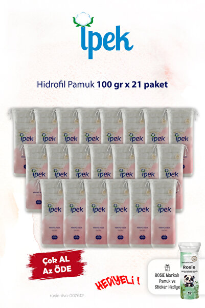 İpek 21 Paket x 100 gr. Hidrofil Pamuk ve ROSIE