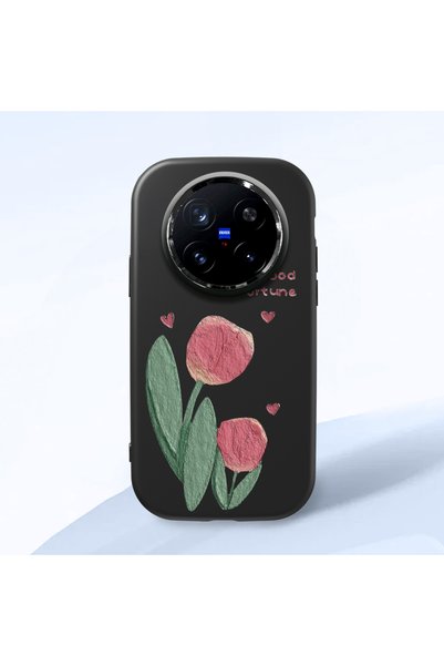 ucuc Vivo X200 Pro Compatible Shock-Absorbing Camera Protected Black Silicone...