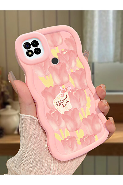 ucuc Redmi 9C/10A Uyumlu Pembe Silikon Kılıf Kamera Korumalı Darbe Emici Tasarım