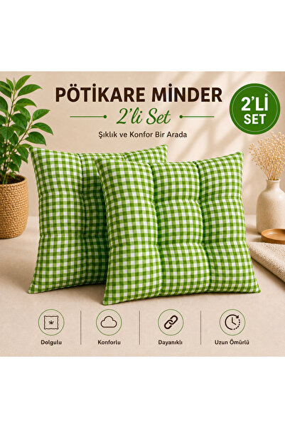 Belomia Home Collection İkili Pötikare Desen Minder | Ekose Desen 2'li Minder...
