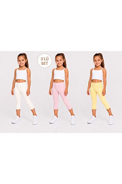 tatlıcottonkids Памучни цветни чорапогащници за момичета, комплект от 3 броя