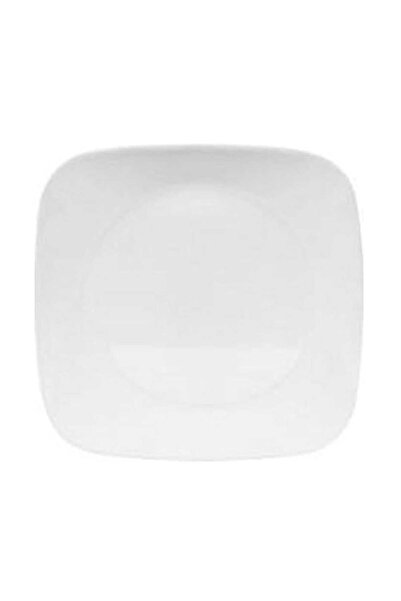 Corelle Vitrelle Glass Square Round Dinner Plate, 6.5 inches, Pure White, 107...