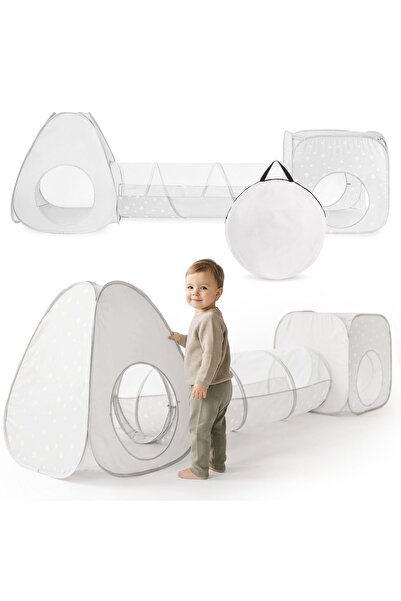 mamabrum 3 in 1 children's play set, pop-up cube tunnel tent