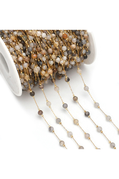 choice2 1 meter natural stone 1Meter Handmade Natural Stone Beaded Chain Gems...