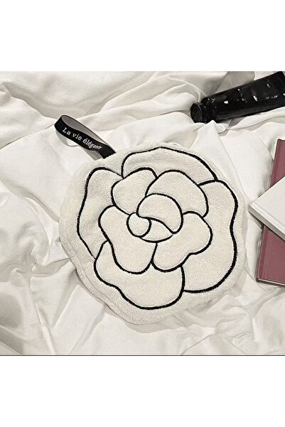 Choice Round perfume French Camellia Coral Fleece Hanging Hand Towel. Handker...