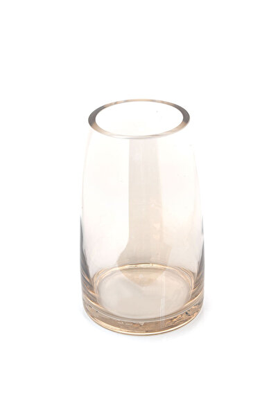 meli melo Decorative vase made of transparent glass with beige tint 25 cm