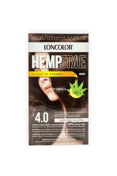 Loncolor Vopsea Permanenta pentru Par Expert HempStyle, nuanta 4.0 castaniu m...