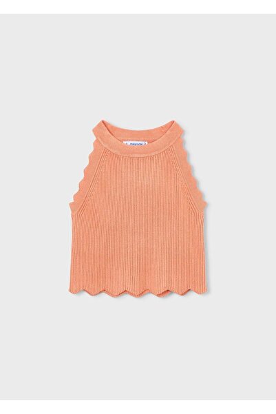MAYORAL Girl's Embroidered Strap T-Shirt Orange