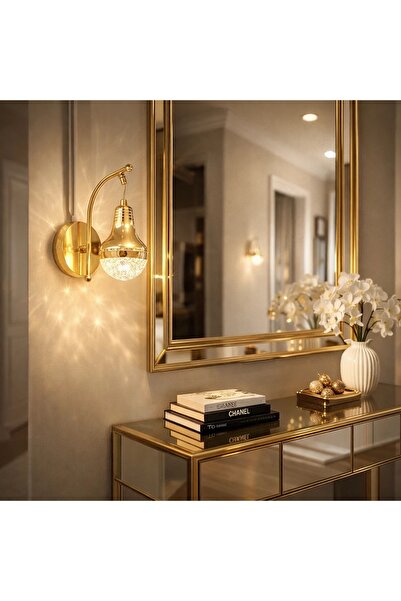Elektroyou SNM3030 Gold 3 Renk Ledli Lüks Modern Sarkık Tekli Ledli Aplik