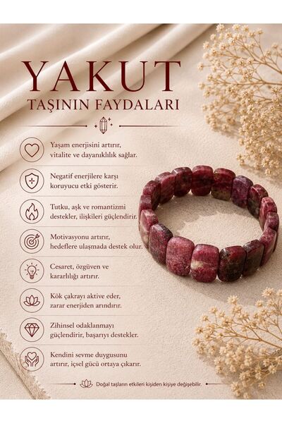 Doğal taş bijuteri yakut bileklik doğal taş