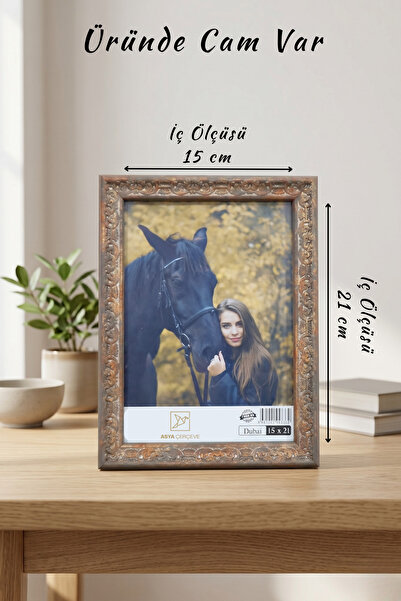 Asya Çerçeve Ottoman Motif Series 15X21 cm Photo Frame with Glass and Stand D...