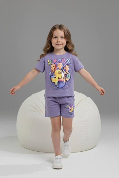 pebby Girl's Huntrx Printed Pocket Shorts Set