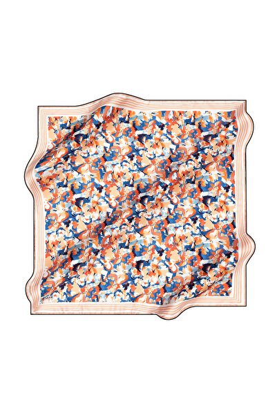Aker Orange 90X90 Silk Crepe Satin Scarf