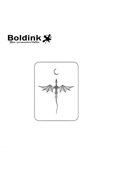 Choice B062-0810M Dragon and Moon Temporary Tattoo,Lasts To 15 Days New Techn...