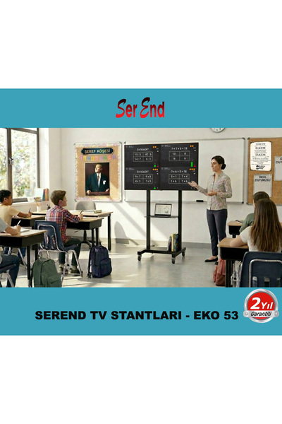 Serend TV STAND - Metal Ayaklı Tekerlekli, Raflı, Tv Sehpası/ünitesi 42” – 65”