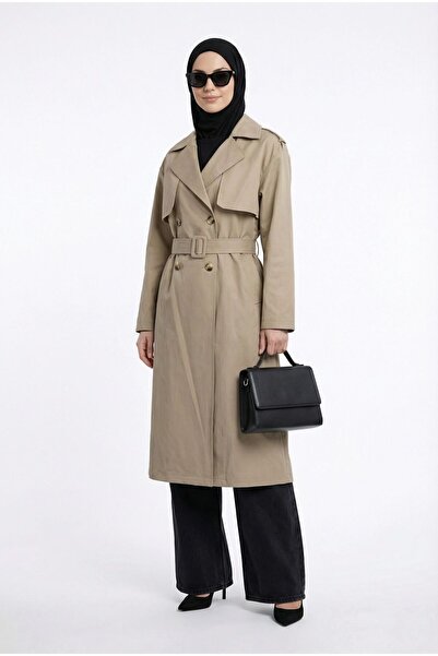 Armine TREND Allerli trench coat with belt from the waist beige 26yt706