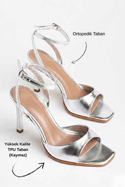 Diardi Crossed Strap Women's Heeled Shoes with Single Strap and Binding Tape
