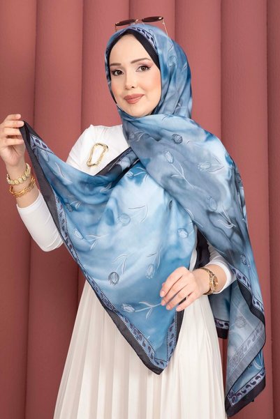 EBRUTESETTÜR Tulip Pattern Shawl Series Indigo