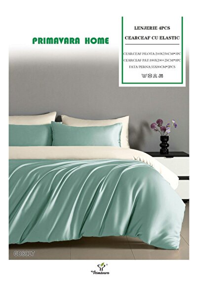Primavara 4-Piece Soft Touch Satin Lingerie with Stretchy Bed Sheet