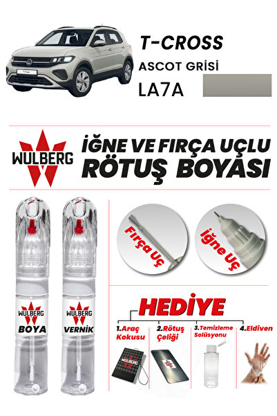 Wulberg Volkswagen T-Cross Ascot Grisi LA7A Rötuş Boya 25 ml + Vernik İğne & ...
