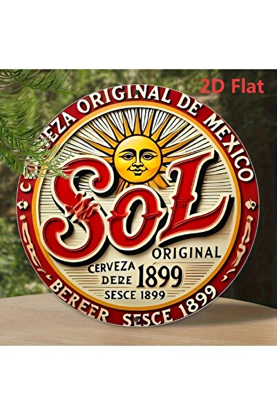 Choice 20x20cm 1 "2D Flat Vintage Sol Cerveza Original Round Tin Sign - Retro...