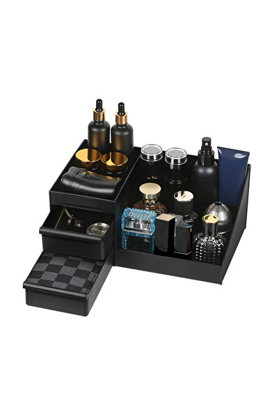 Choice1 black 1pc Mens Fragrance Organizer, Perfume & Cologne Stand with Draw...