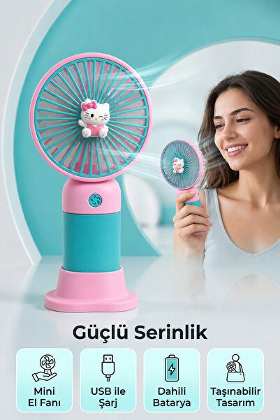 ALFAGİFT USB Şarjlı Mini El Fanı Taşınabilir Sessiz Masaüstü Vantilatör Mini Fan