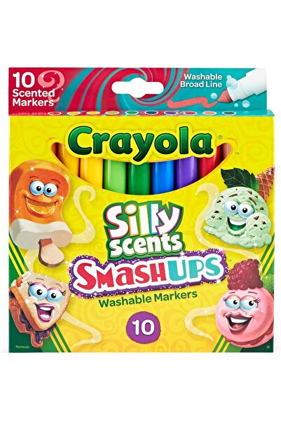 Crayola 10 Ct Silly Scents Smash Ups, Broad Line Washable Markers