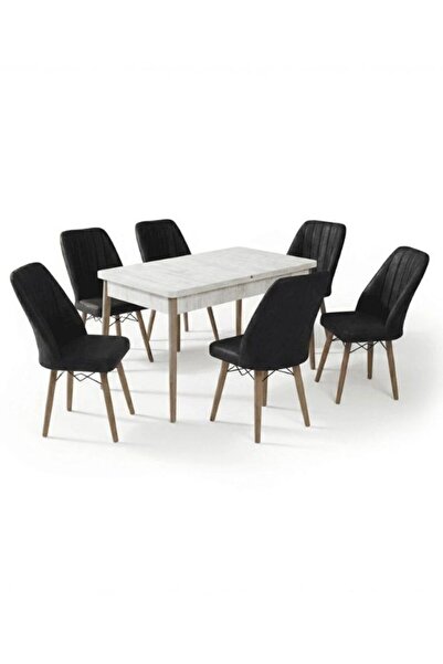 Bella Madrid Table & Chair Set 80 x 130- 170 Extendable and 6 Chairs, Kitchen...