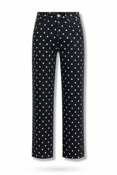 5in1Canpolat Anthracite Polka Dot Boyfit Jean 102