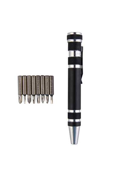 Choice black 1SET 8 In 1 Multitool Pen Screwdriver Mini Set Handy Tool, Magne...