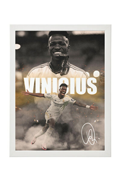 Boomah Accessories Vinicius Junior Real Madrid Autographed Framed Poster 30x4...
