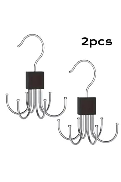 choice2 2pcs black 360° Rotating Storage Hanger Hook Multi-Claw Bag Metal Bel...