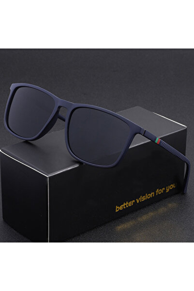 Choice1 Navy Blue Classic Square Men's Sunglasses Comfortable Lightweight Bla...