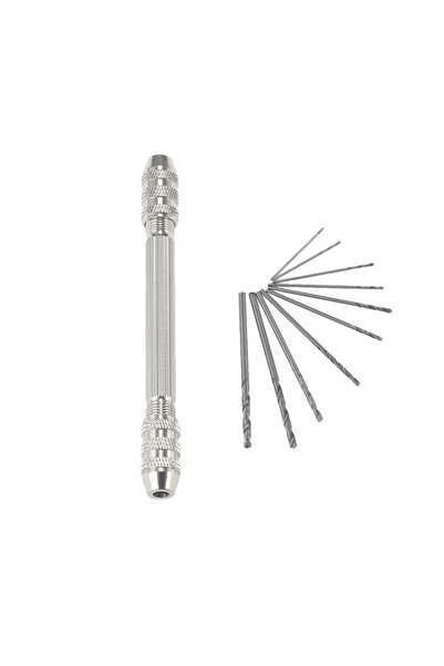 Choice 1 Set Mini Hand Drill Set with 10pcs High-speed Steel Twist Drill Bit ...