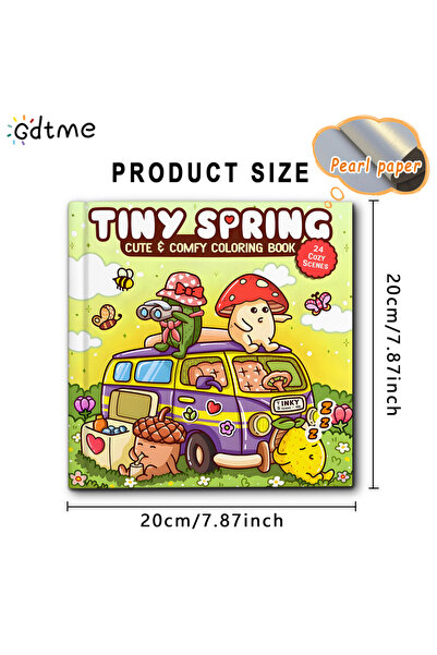 Choice 20x20cm 24pages Tiny Spring Cozy Coloring Book Bold & Easy Cute Kawaii...